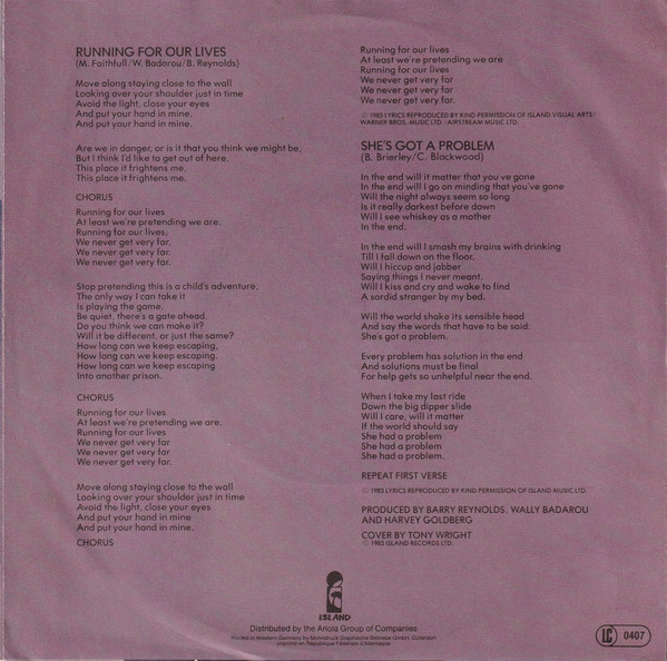 Marianne Faithfull - Running For Our Lives 2 Marianne Faithfull - Running For Our Lives