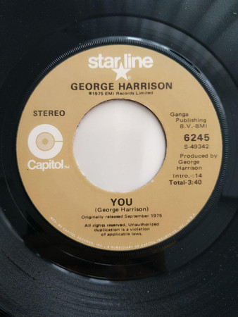 George Harrison - Dark Horse / You 1 George Harrison - Dark Horse / You