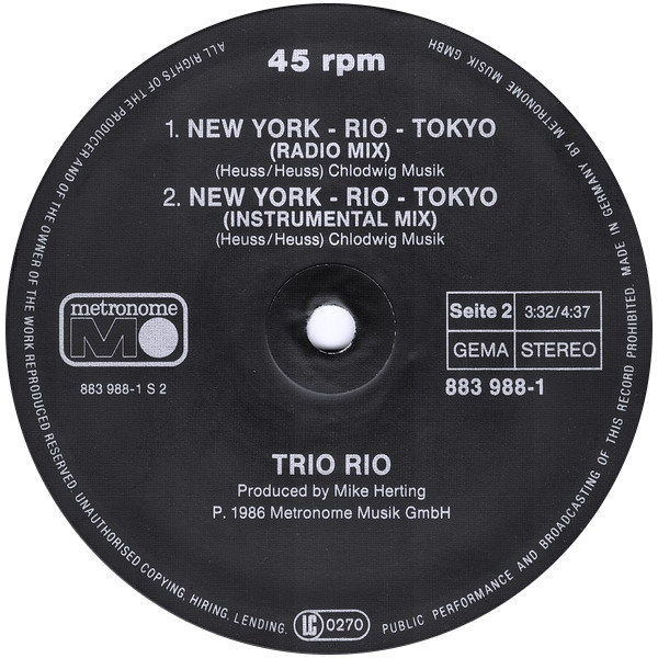 Trio Rio - New York - Rio - Tokyo 4 Trio Rio - New York - Rio - Tokyo