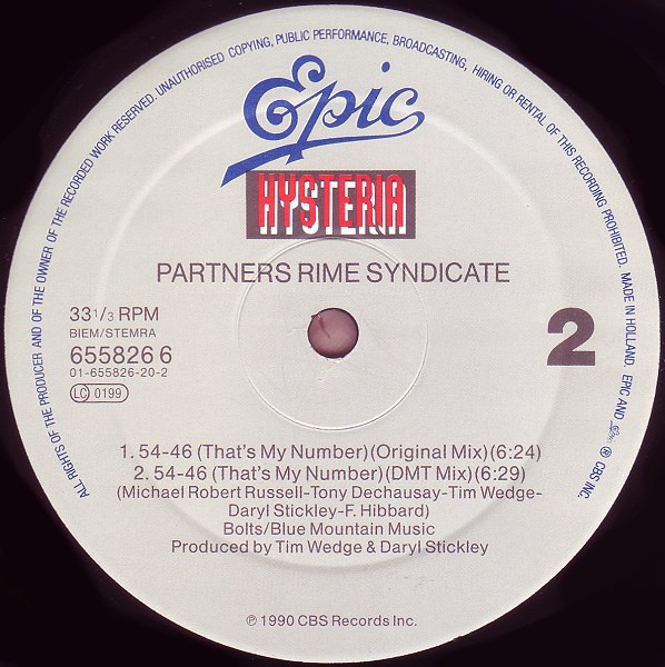 Partners Rime Syndicate - 54-46 (That's My Number) 4 Partners Rime Syndicate - 54-46 (That's My Number)