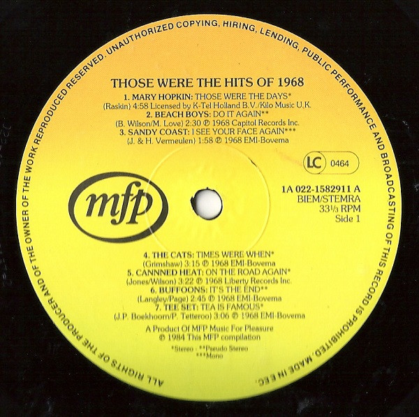 Various - Those Were The Hits Of 1968 3 Various - Those Were The Hits Of 1968