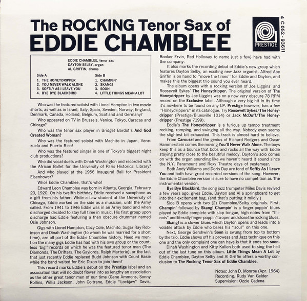 Eddie Chamblee - The Rocking Tenor Sax Of Eddie Chamblee 3 Eddie Chamblee - The Rocking Tenor Sax Of Eddie Chamblee