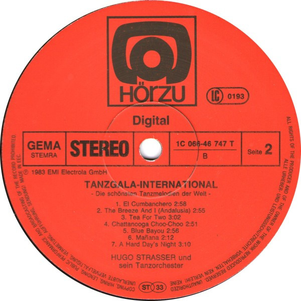 Hugo Strasser Und Sein Tanzorchester - Tanzgala International 4 Hugo Strasser Und Sein Tanzorchester - Tanzgala International