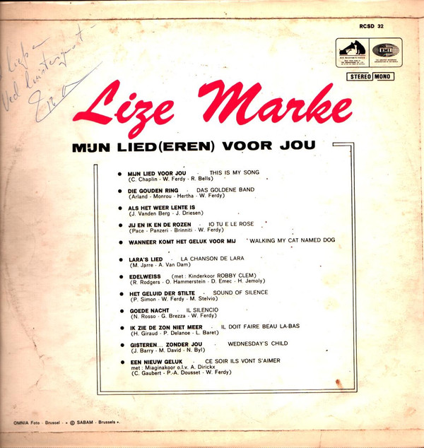 Lize Marke - Mijn Lied(eren) Voor Jou 2 Lize Marke - Mijn Lied(eren) Voor Jou