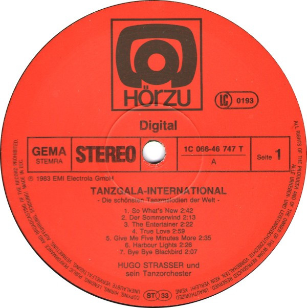 Hugo Strasser Und Sein Tanzorchester - Tanzgala International 3 Hugo Strasser Und Sein Tanzorchester - Tanzgala International