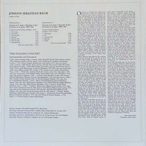 Johann Sebastian Bach, The English Concert, Trevor Pinnock - Overtures BWV 1066, 1068 4 Johann Sebastian Bach, The English Concert, Trevor Pinnock - Overtures BWV 1066, 1068