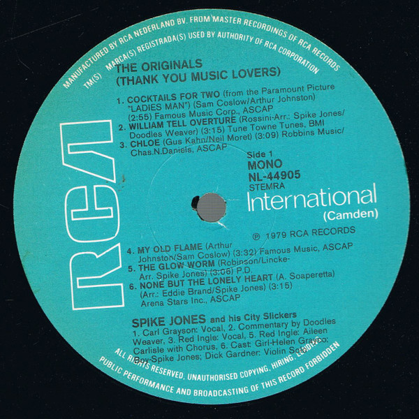 Spike Jones And His City Slickers - Thank You Music Lovers 2 Spike Jones And His City Slickers - Thank You Music Lovers