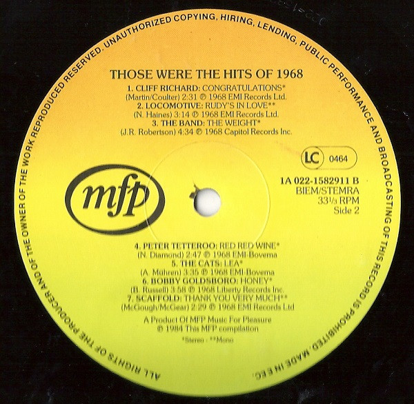Various - Those Were The Hits Of 1968 4 Various - Those Were The Hits Of 1968