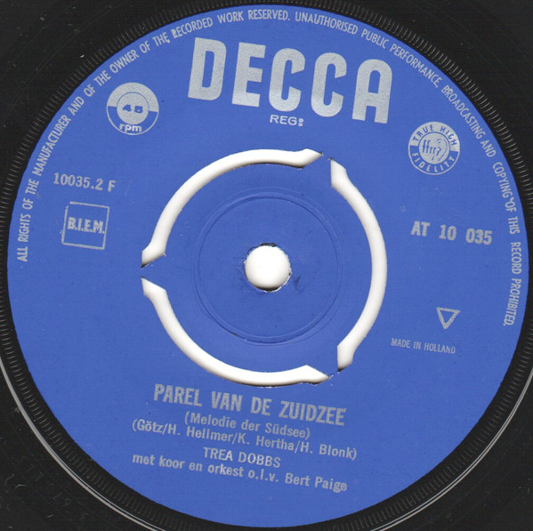 Trea Dobbs - Parel Van De Zuidzee / Dit Is De Nacht (Tonight Is My Night) 3 Trea Dobbs - Parel Van De Zuidzee / Dit Is De Nacht (Tonight Is My Night)