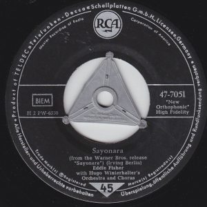 Eddie Fisher, Hugo Winterhalter's Orchestra And Chorus - Sayonara
