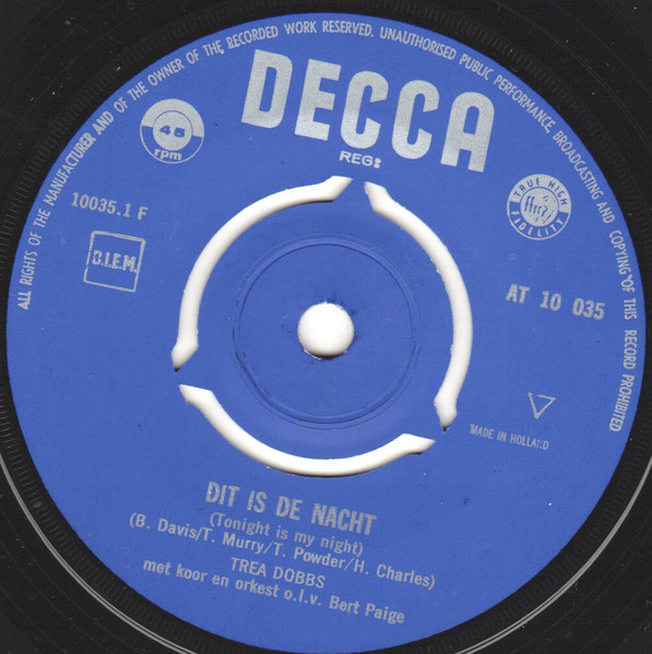 Trea Dobbs - Parel Van De Zuidzee / Dit Is De Nacht (Tonight Is My Night) 4 Trea Dobbs - Parel Van De Zuidzee / Dit Is De Nacht (Tonight Is My Night)