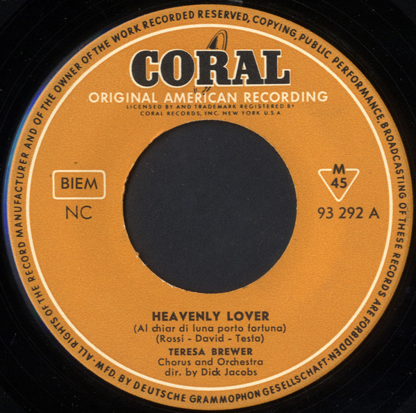 Teresa Brewer - Heavenly Lover / Fair Weather Sweetheart 1 Teresa Brewer - Heavenly Lover / Fair Weather Sweetheart