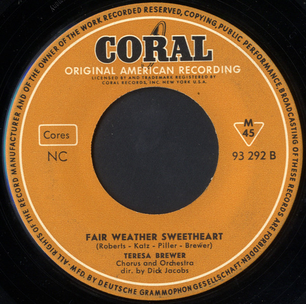 Teresa Brewer - Heavenly Lover / Fair Weather Sweetheart 2 Teresa Brewer - Heavenly Lover / Fair Weather Sweetheart