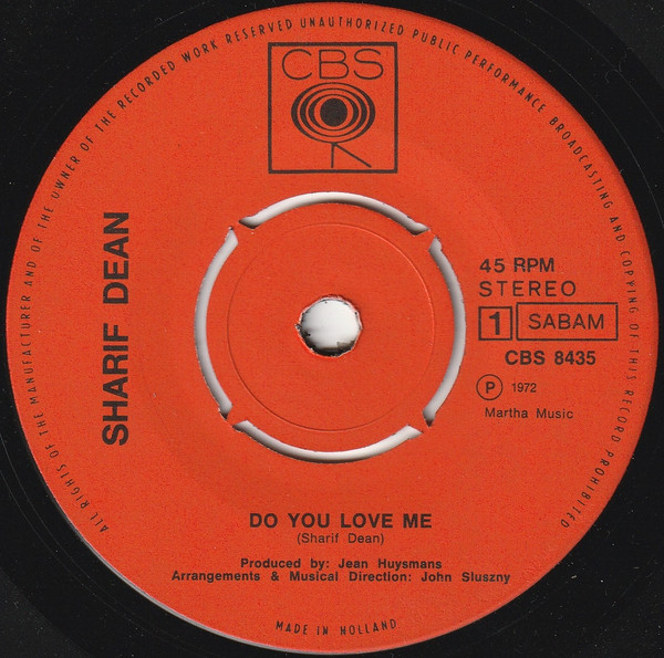 Sharif Dean - Do You Love Me? / In The Summer Holidays 3 Sharif Dean - Do You Love Me? / In The Summer Holidays