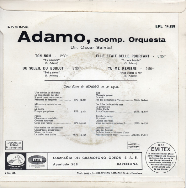 Adamo - Ton Nom 2 Adamo - Ton Nom