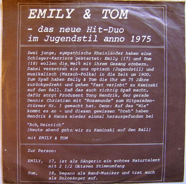 Emily & Tom - Ach, Heinrich (Heute Abend Gehn Wir Zu Kaminski Auf Den Ball) 2 Emily & Tom - Ach, Heinrich (Heute Abend Gehn Wir Zu Kaminski Auf Den Ball)
