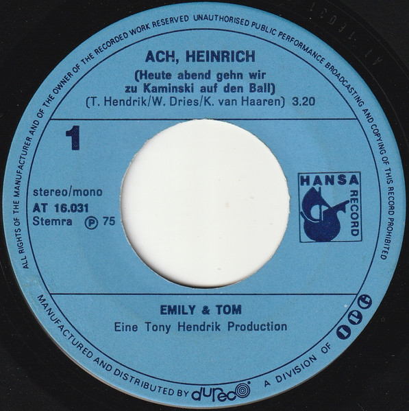 Emily & Tom - Ach, Heinrich (Heute Abend Gehn Wir Zu Kaminski Auf Den Ball) 3 Emily & Tom - Ach, Heinrich (Heute Abend Gehn Wir Zu Kaminski Auf Den Ball)