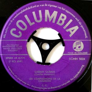 Les Compagnons De La Chanson - Sarah Sarah / Si Tu Vas A Rio