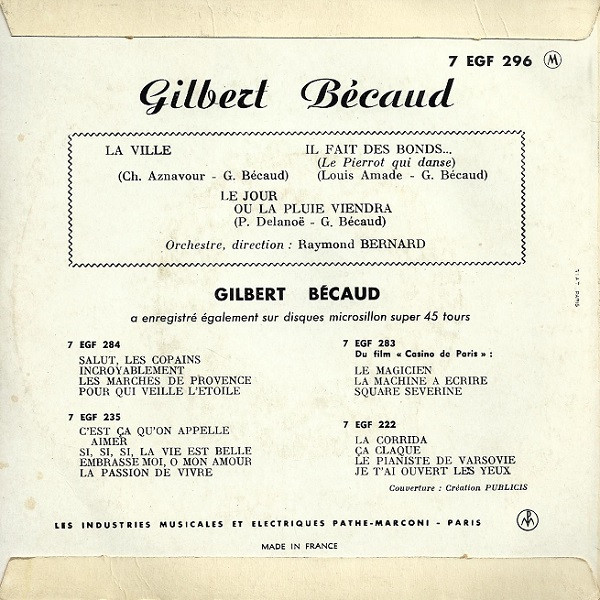 Gilbert Bécaud - La Ville 2 Gilbert Bécaud - La Ville