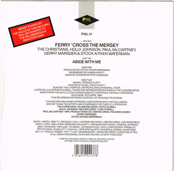 The Christians, Holly Johnson, Paul McCartney, Gerry Marsden, Stock, Aitken & Waterman - Ferry 'Cross The Mersey 2 The Christians, Holly Johnson, Paul McCartney, Gerry Marsden, Stock, Aitken & Waterman - Ferry 'Cross The Mersey