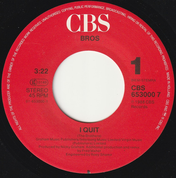 Bros - I Quit. 3 Bros - I Quit.