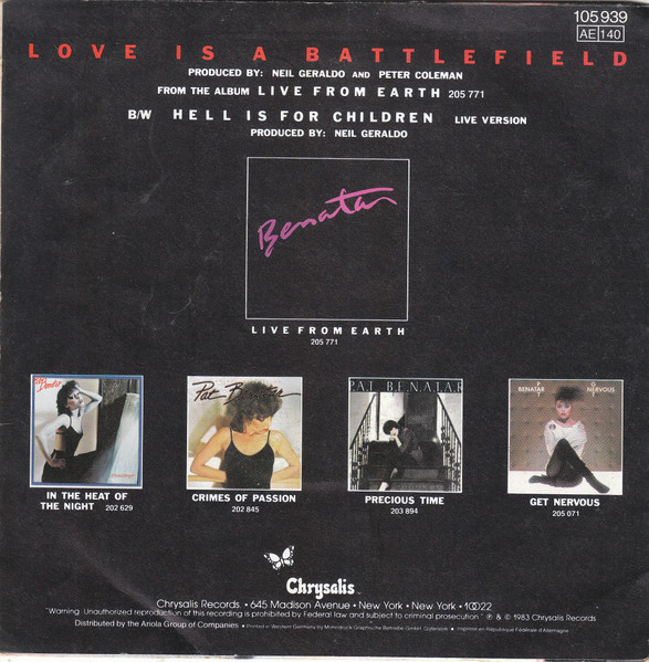 Pat Benatar - Love Is A Battlefield 2 Pat Benatar - Love Is A Battlefield