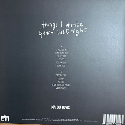 Malou Lovis Kreyelkamp - Things I Wrote Down Last Night